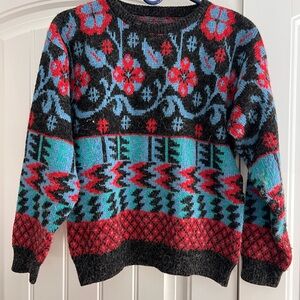Vintage Colorful Patterned Women's Sweater